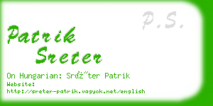 patrik sreter business card